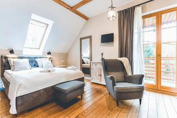 Фото номера Двухместный номер с 1 кроватью Курортные отели Łubinowe Wzgórze Eko Resort г. Наленчув 10